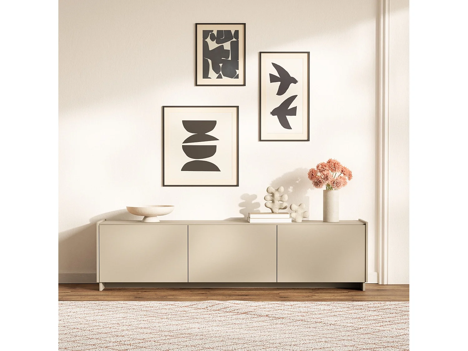 TV-Lowboard hängend oder stehend - 2-türig - Kaschmirgrau - 180 cm - MAGRO