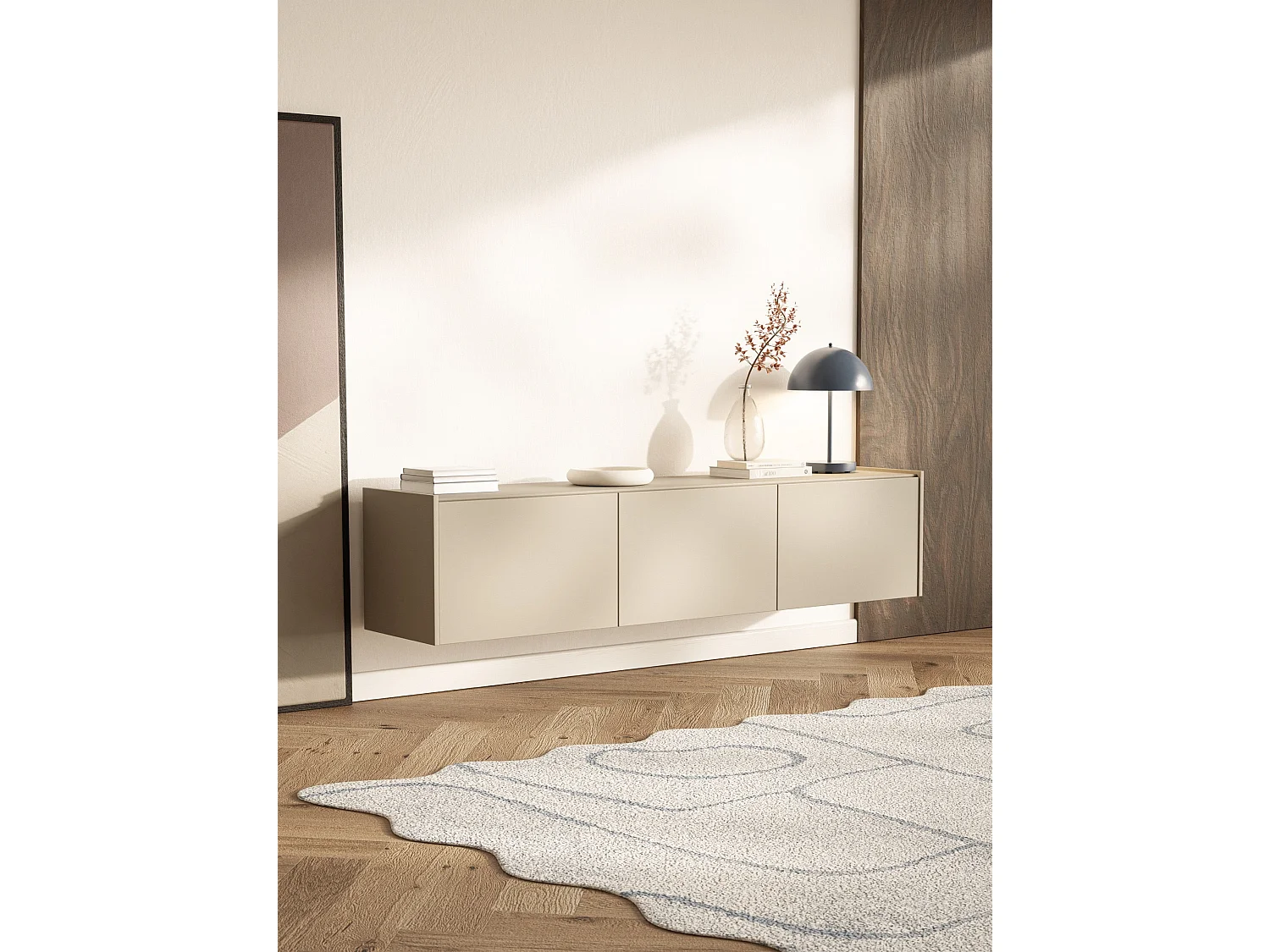 TV-Lowboard hängend oder stehend - 2-türig - Kaschmirgrau - 180 cm - MAGRO