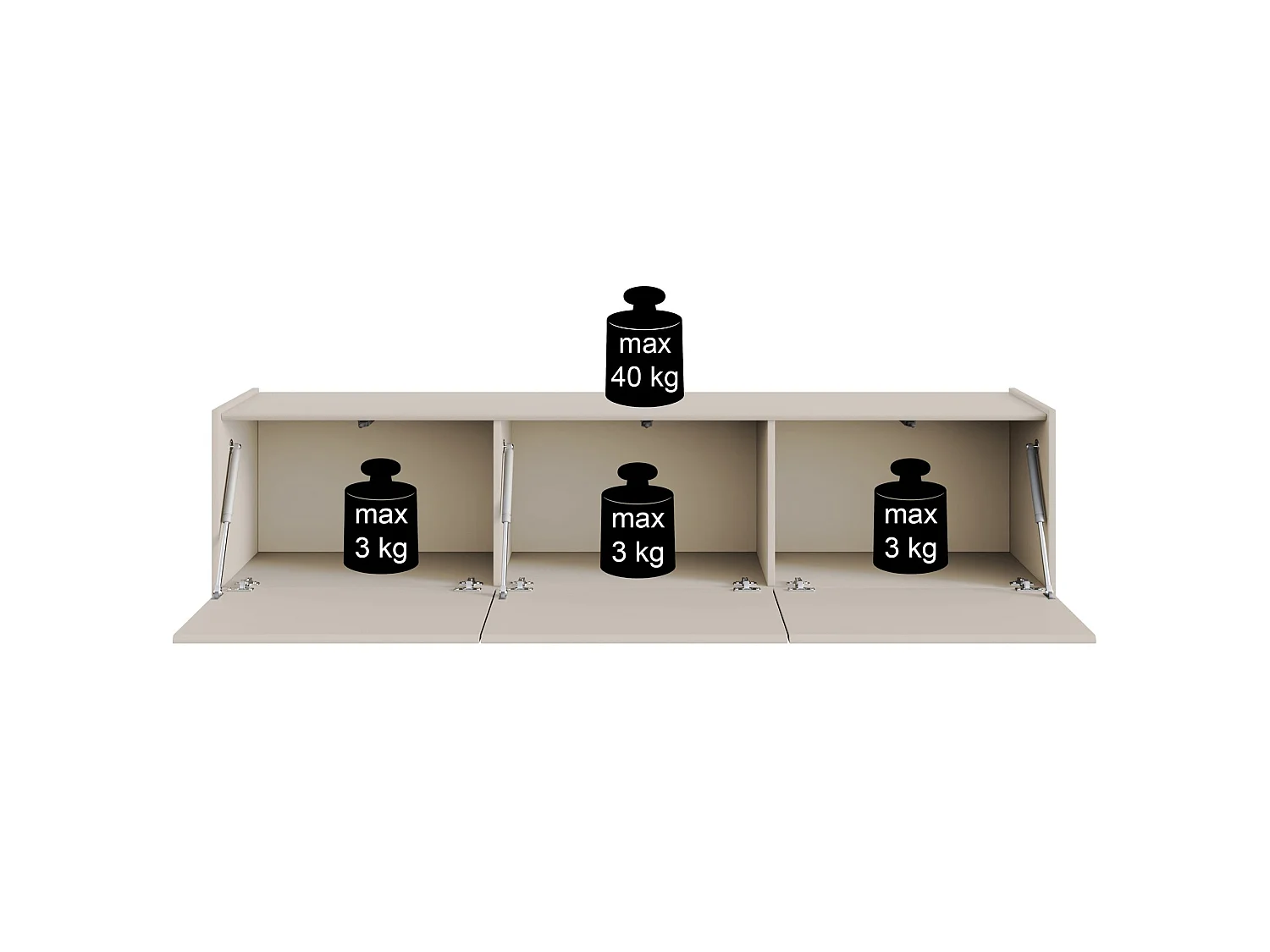 Meuble TV mural ou posé – Gris cachemire – 180 cm – MAGRO