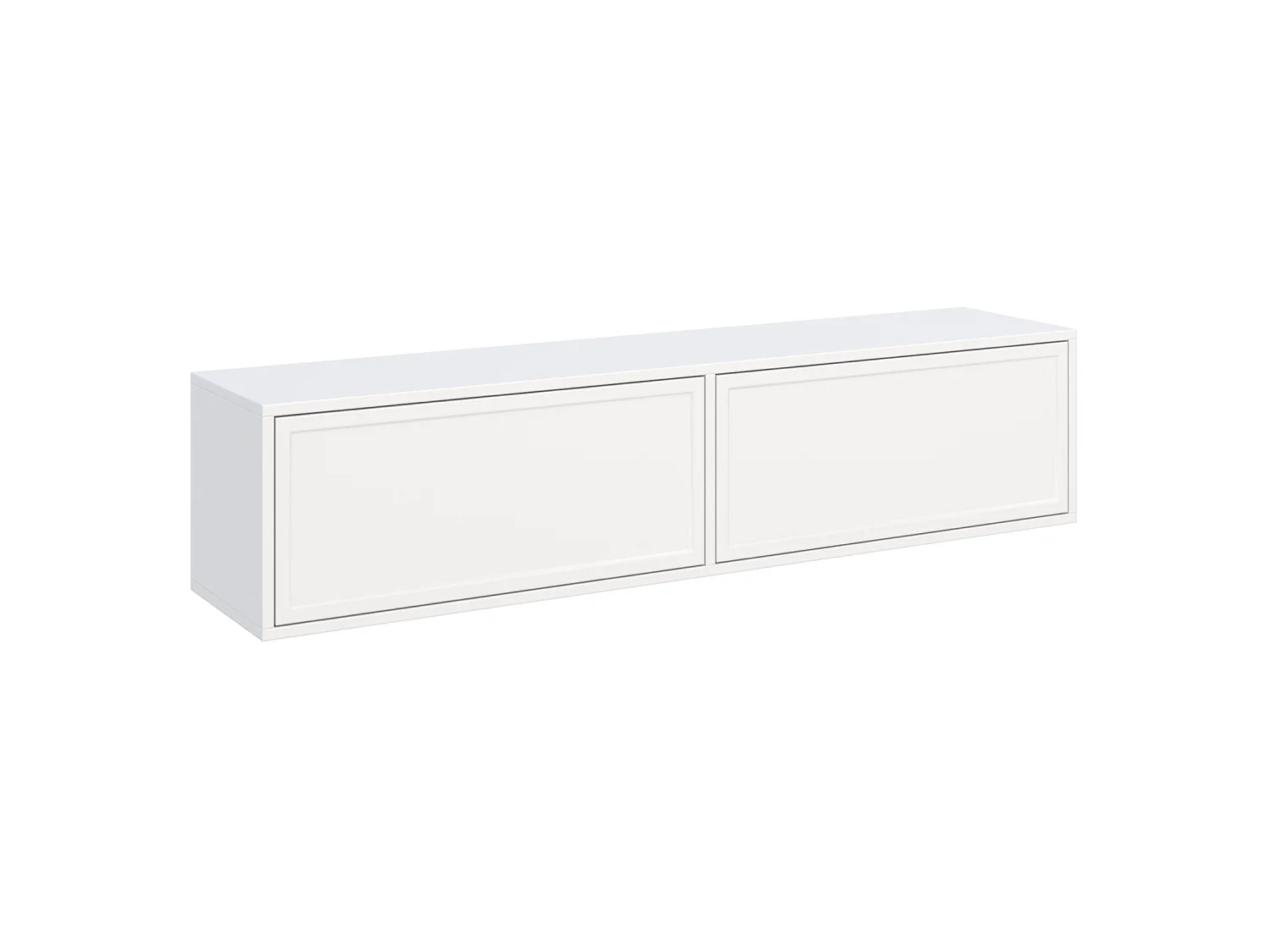 Meuble TV 2 portes suspendu – Blanc– 140 cm - VELVETO