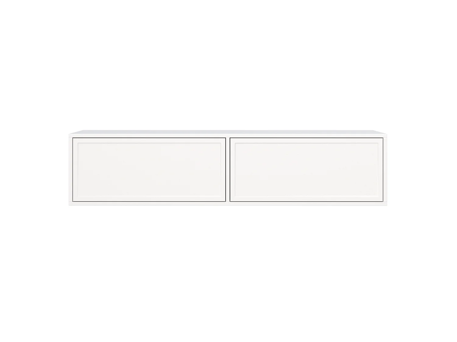 Meuble TV 2 portes suspendu – Blanc– 140 cm - VELVETO