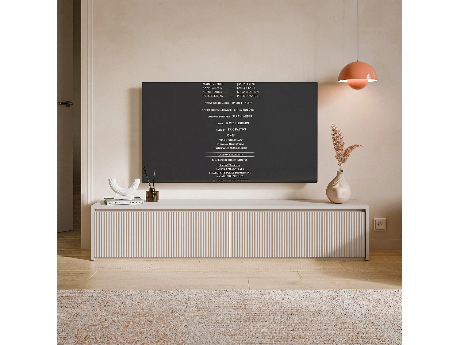 TV-Lowboard 2-türig - Kaschmirgrau- 180 cm - VEMMI