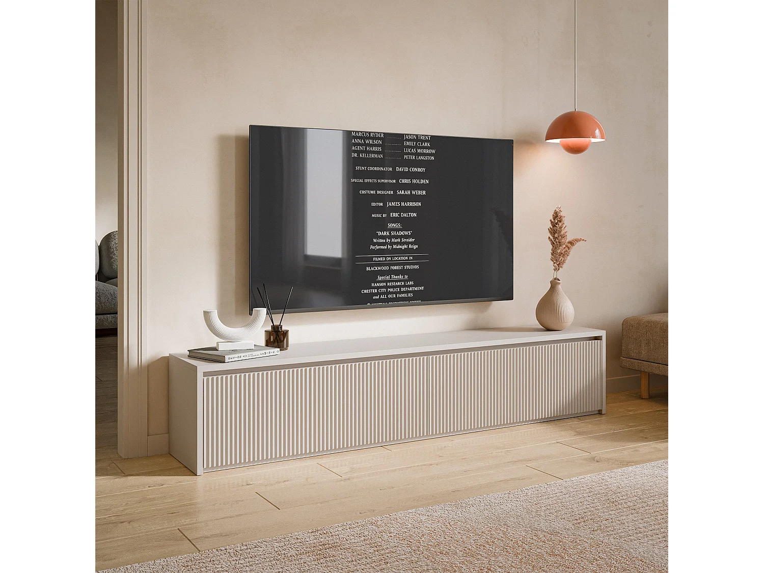 TV-Lowboard 2-türig - Kaschmirgrau- 180 cm - VEMMI