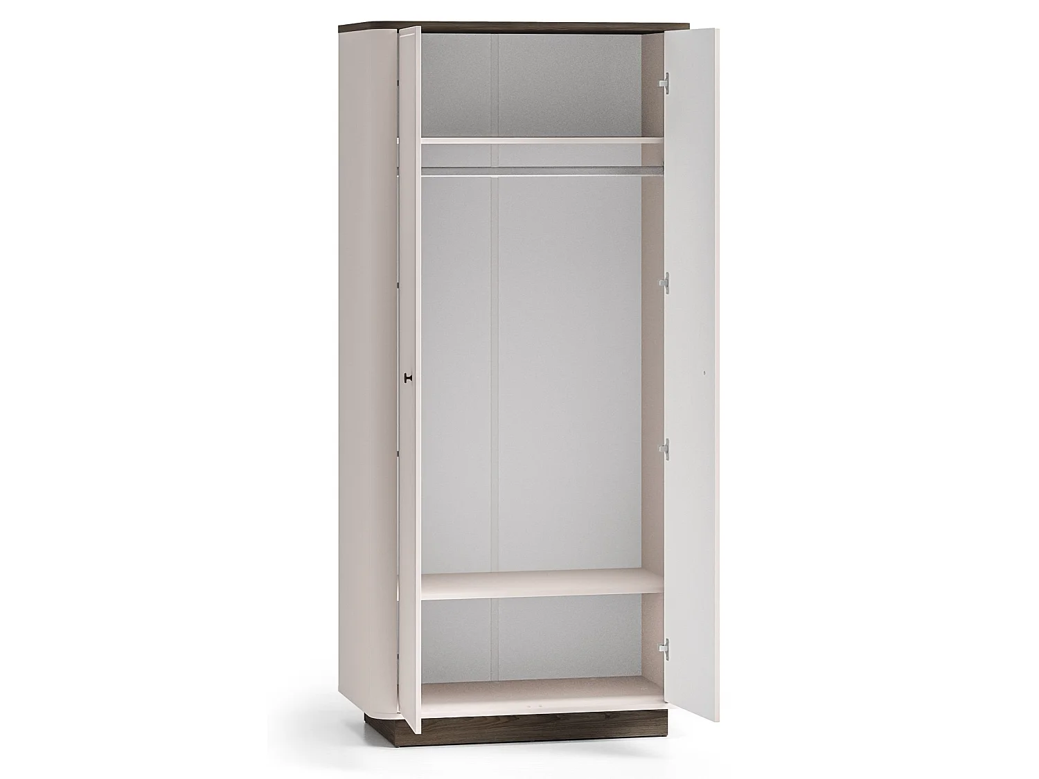 Kleiderschrank 2-türig – Kleiderstange & Fächer – Kaschmir/Eicheoptik – 92 cm – VILAVIO