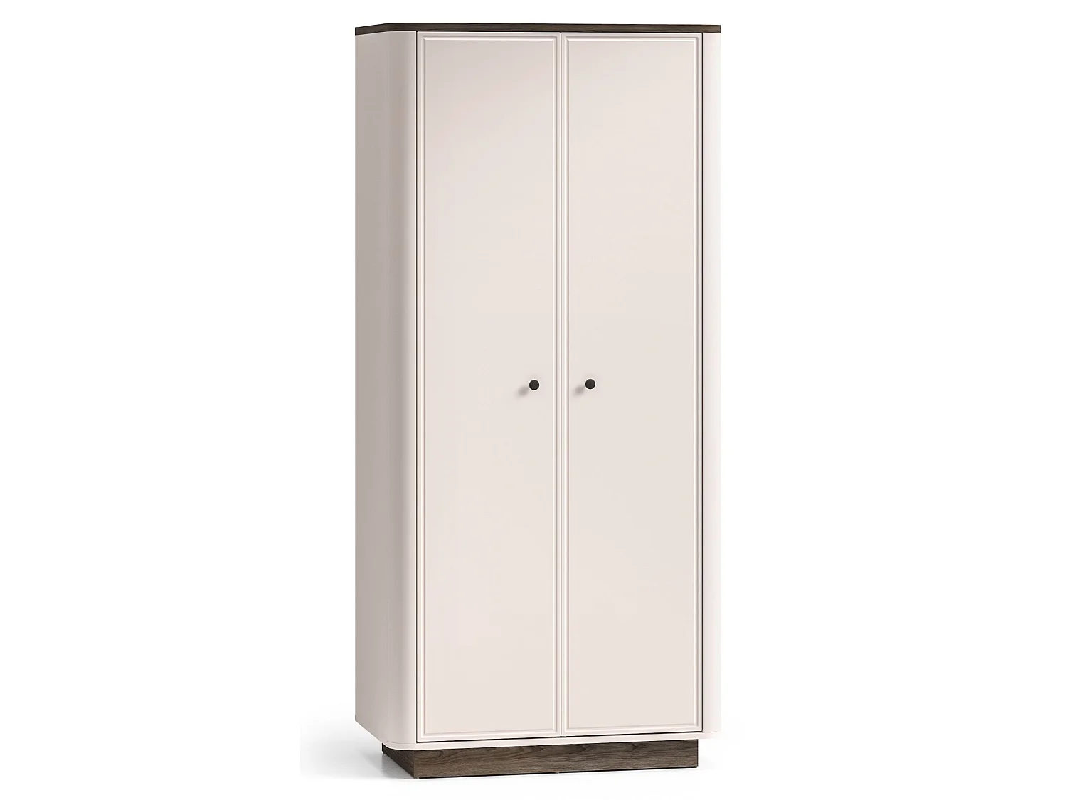 Kleiderschrank 2-türig – Kleiderstange & Fächer – Kaschmir/Eicheoptik – 92 cm – VILAVIO