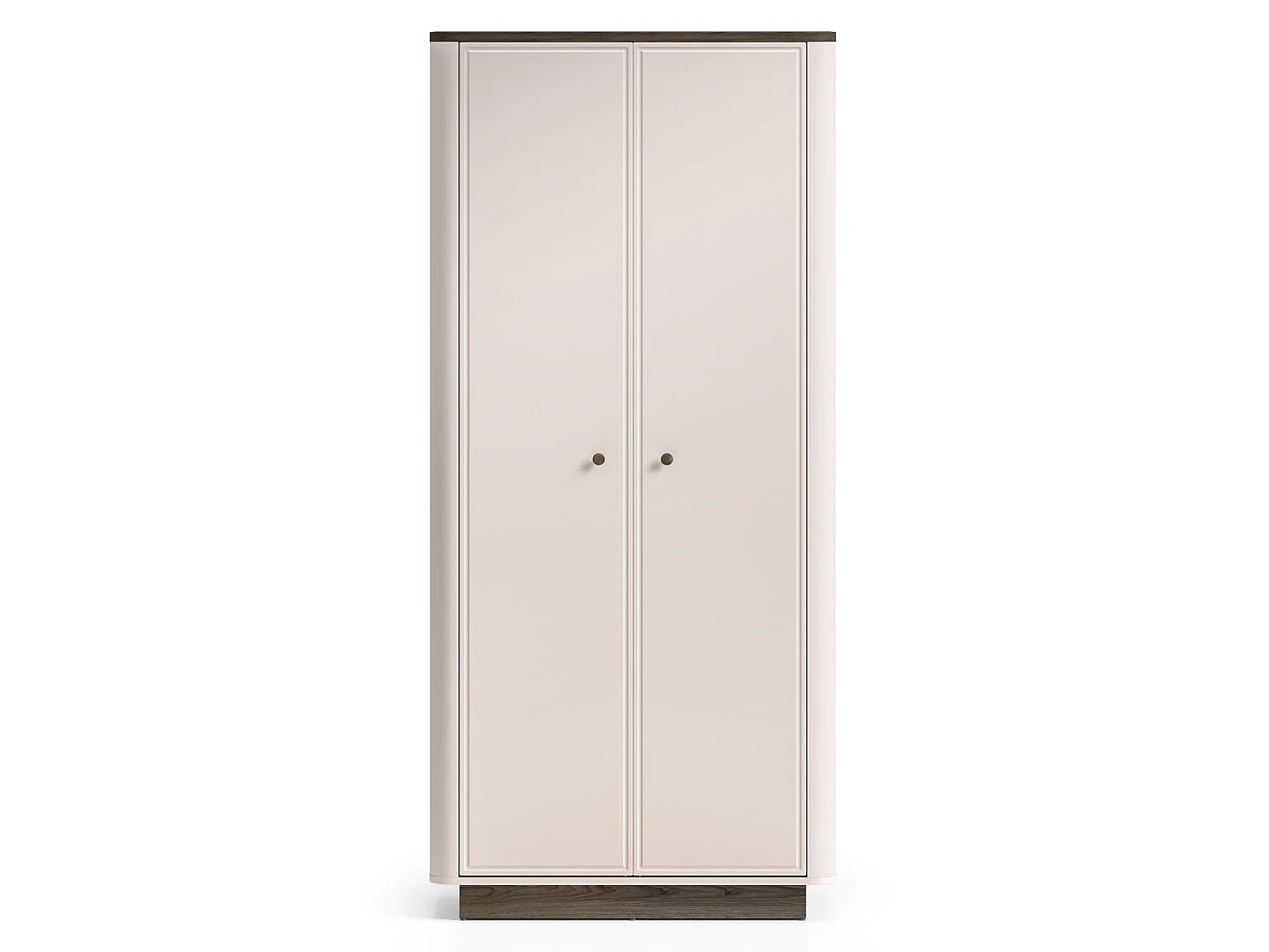 Kleiderschrank 2-türig – Kleiderstange & Fächer – Kaschmir/Eicheoptik – 92 cm – VILAVIO