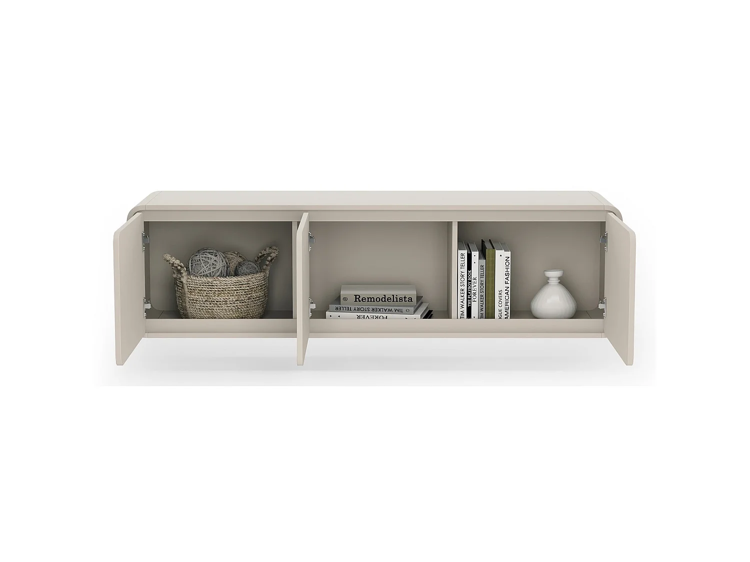 TV-Lowboard hängend 3-türig - Kaschmir - 156 cm - LUMMO