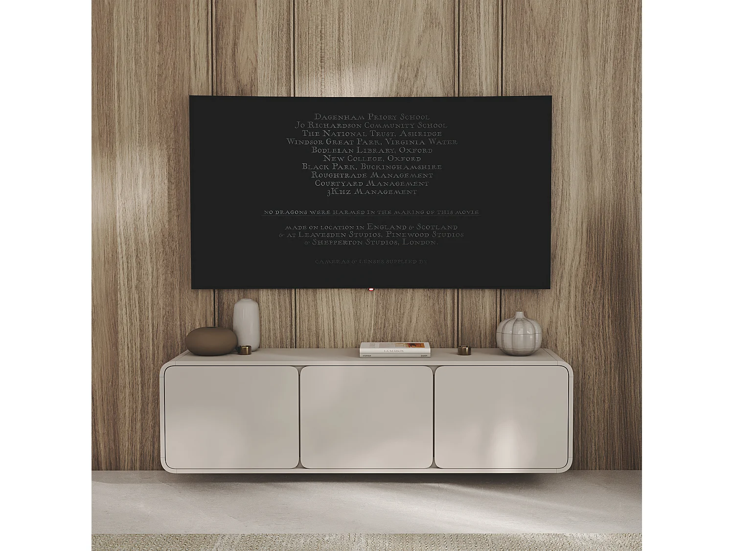 TV-Lowboard hängend 3-türig - Kaschmir - 156 cm - LUMMO