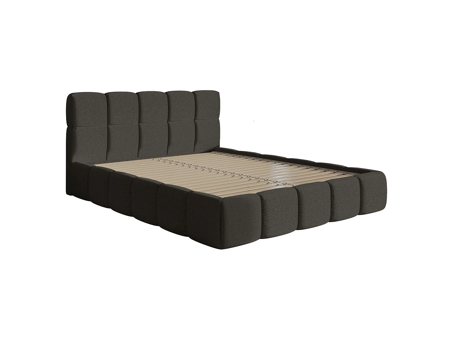 Gestoffeerd bed 120x200 – Chenille Grafiet – Cloudy