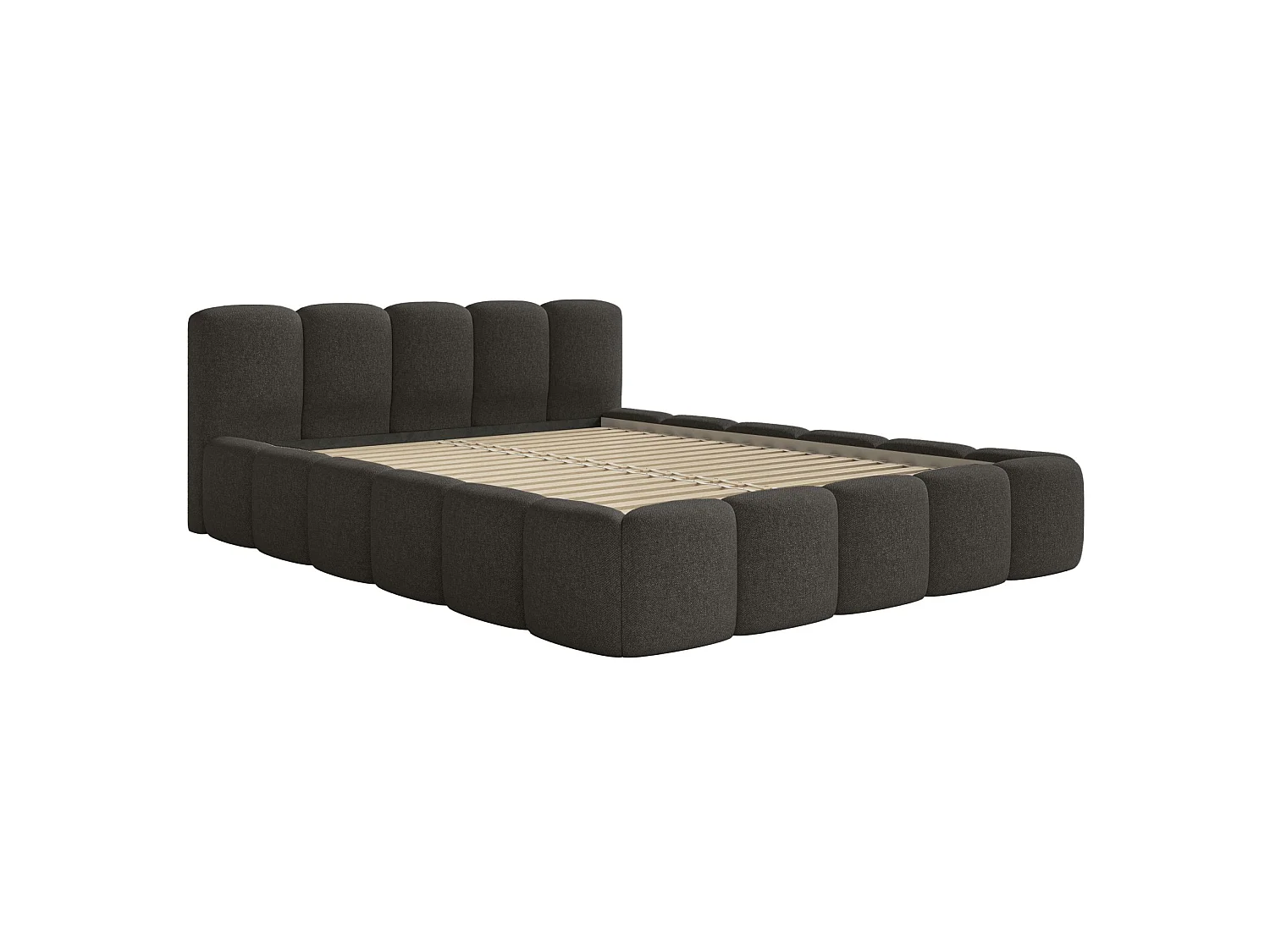 Lit rembourré 120x200 – Chenille Graphite – CLOUDY LOW