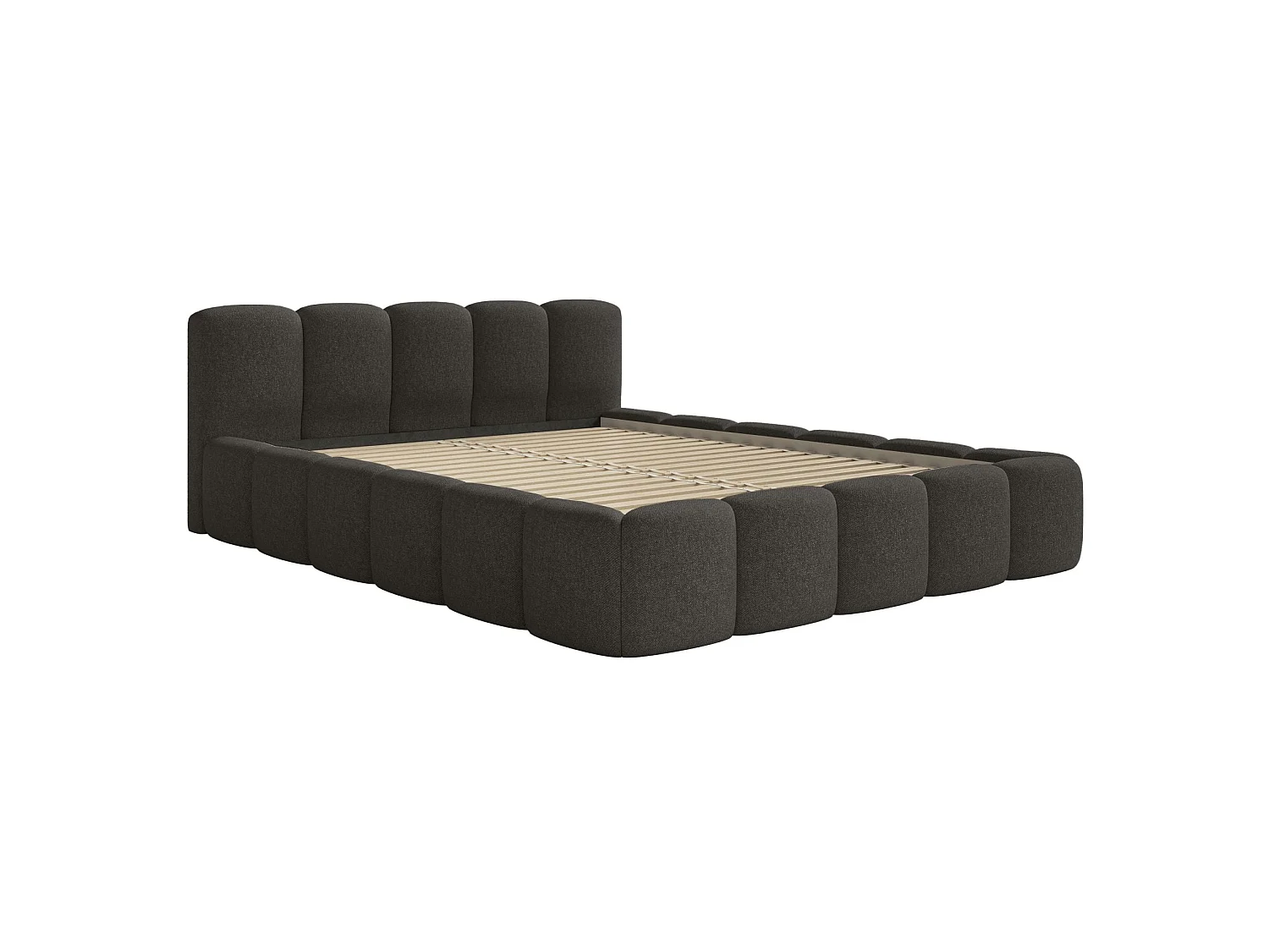 Gestoffeerd bed 120x200 – Chenille Grafiet – CLOUDY LOW