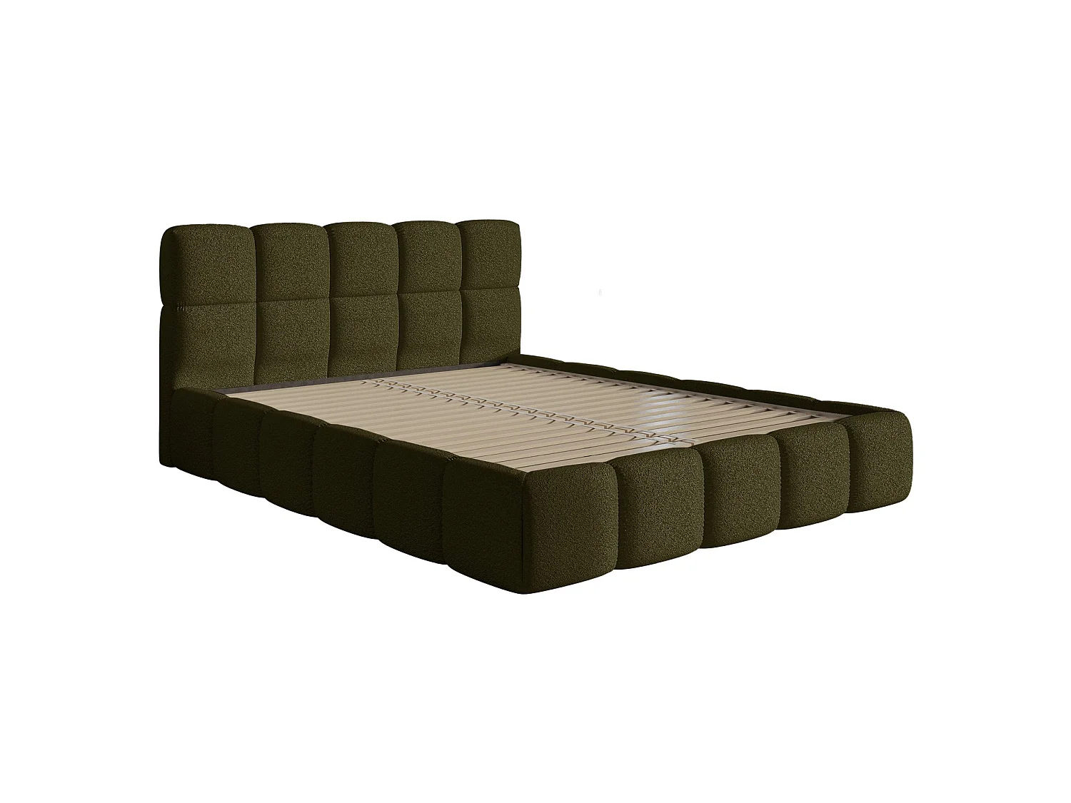 Lit rembourré 120x200 – Bouclé Gris – Cloudy