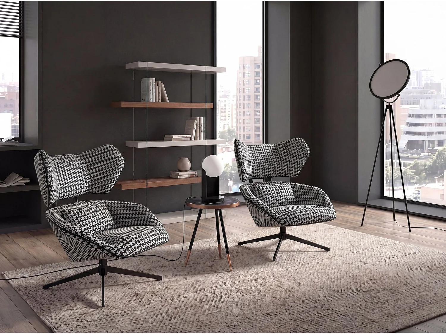 Lampadaire en acier noir 8102 ANGEL CERDA