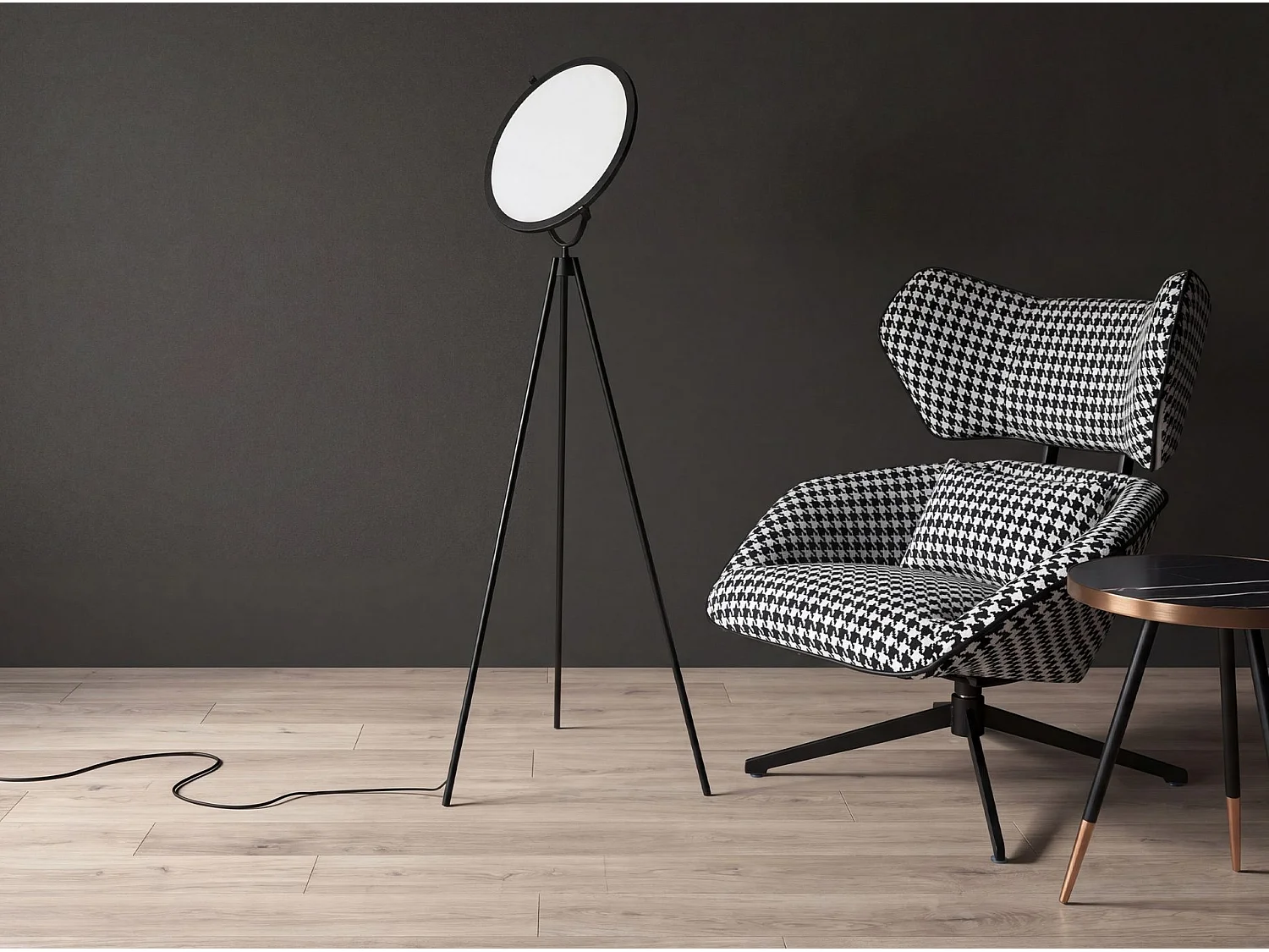 Lampadaire en acier noir 8102 ANGEL CERDA