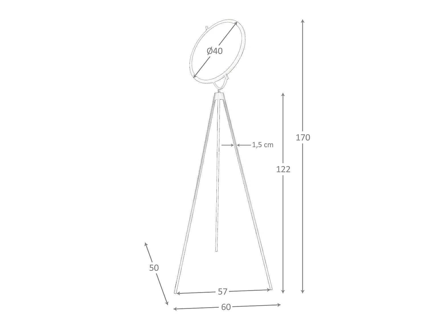 Lampadaire en acier noir 8102 ANGEL CERDA