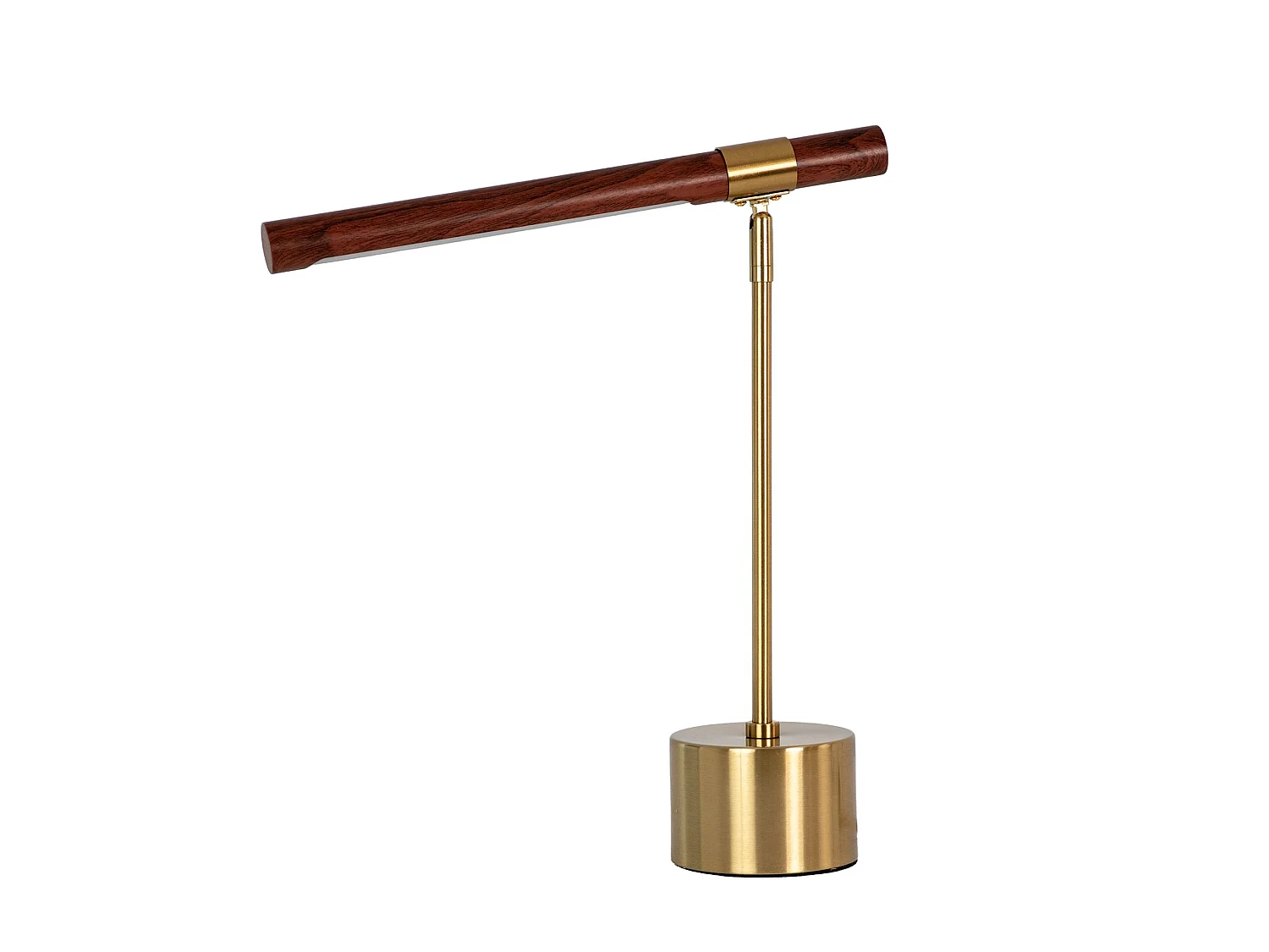 Lampe de table en acier effet noyer et acier poli doré 8122 ANGEL CERDA