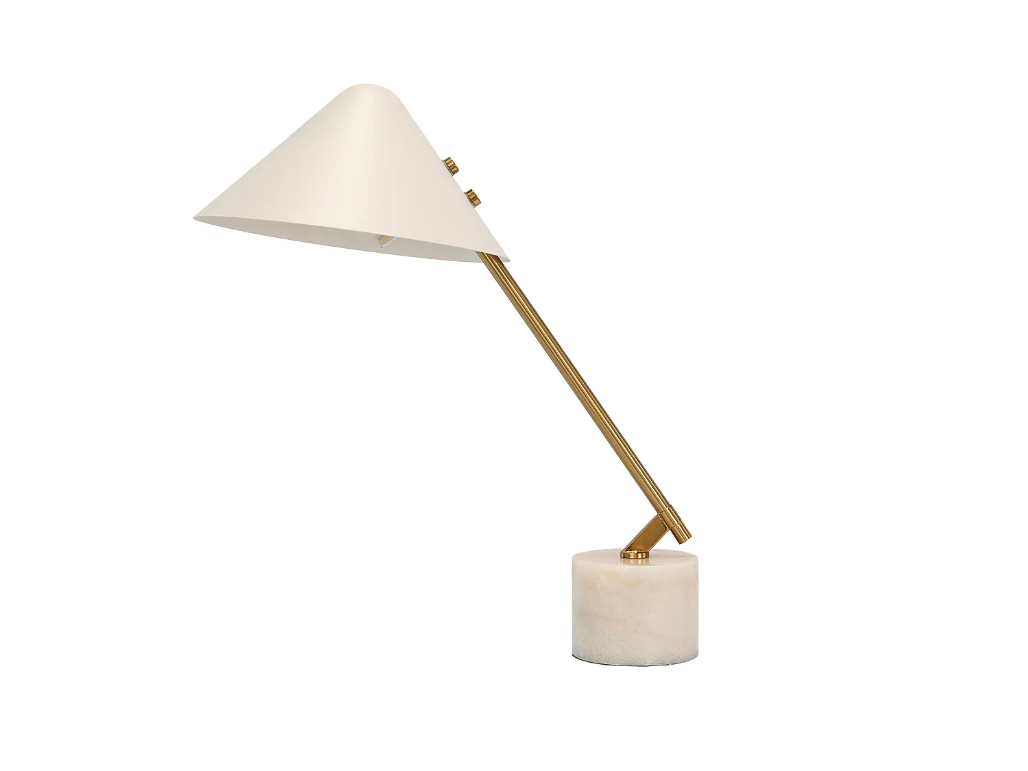 Lampe de table en acier blanc et acier poli doré avec base en marbre céramique 8119 ANGEL CERDA