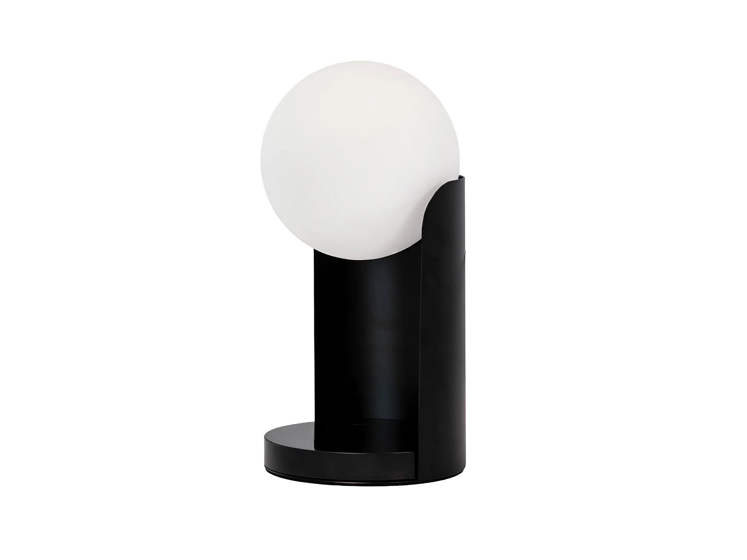 Lampe de table en verre blanc et acier noir 8091 ANGEL CERDA