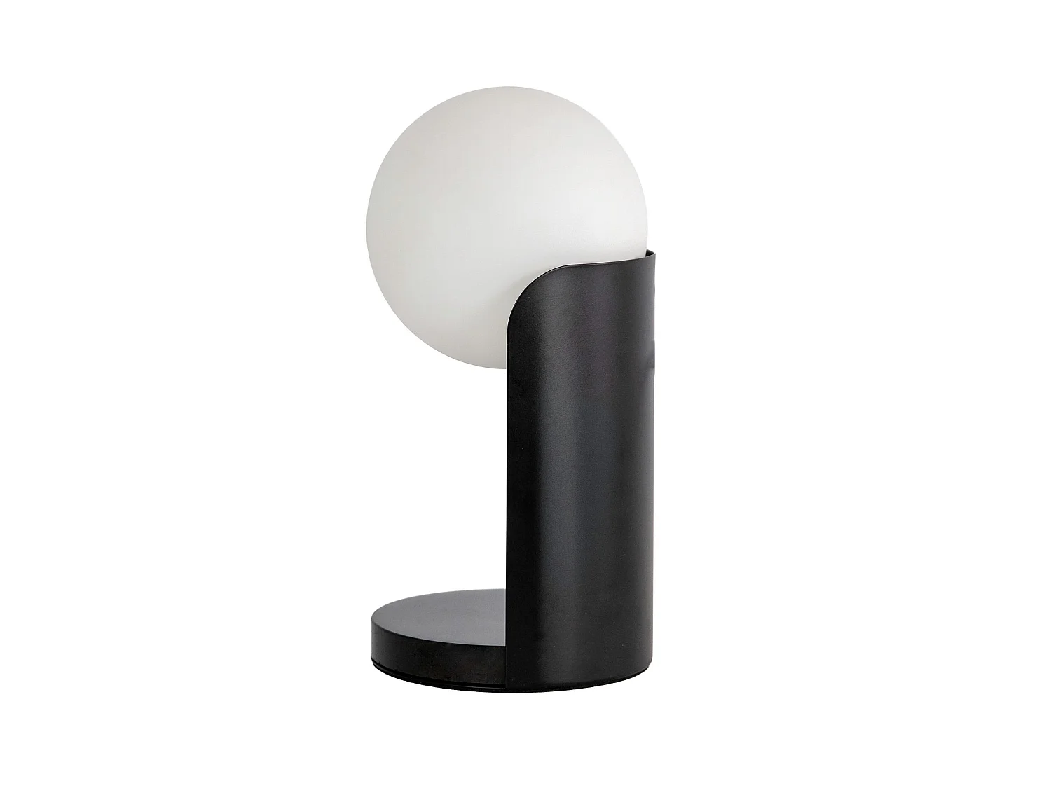 Lampe de table en verre blanc et acier noir 8091 ANGEL CERDA