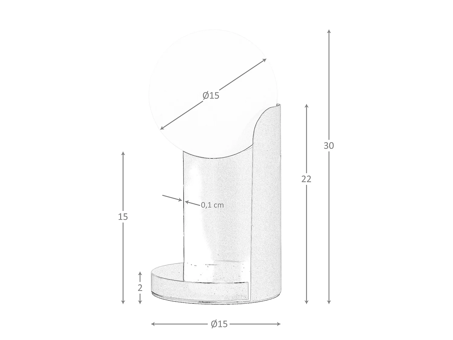 Lampe de table en verre blanc et acier noir 8091 ANGEL CERDA