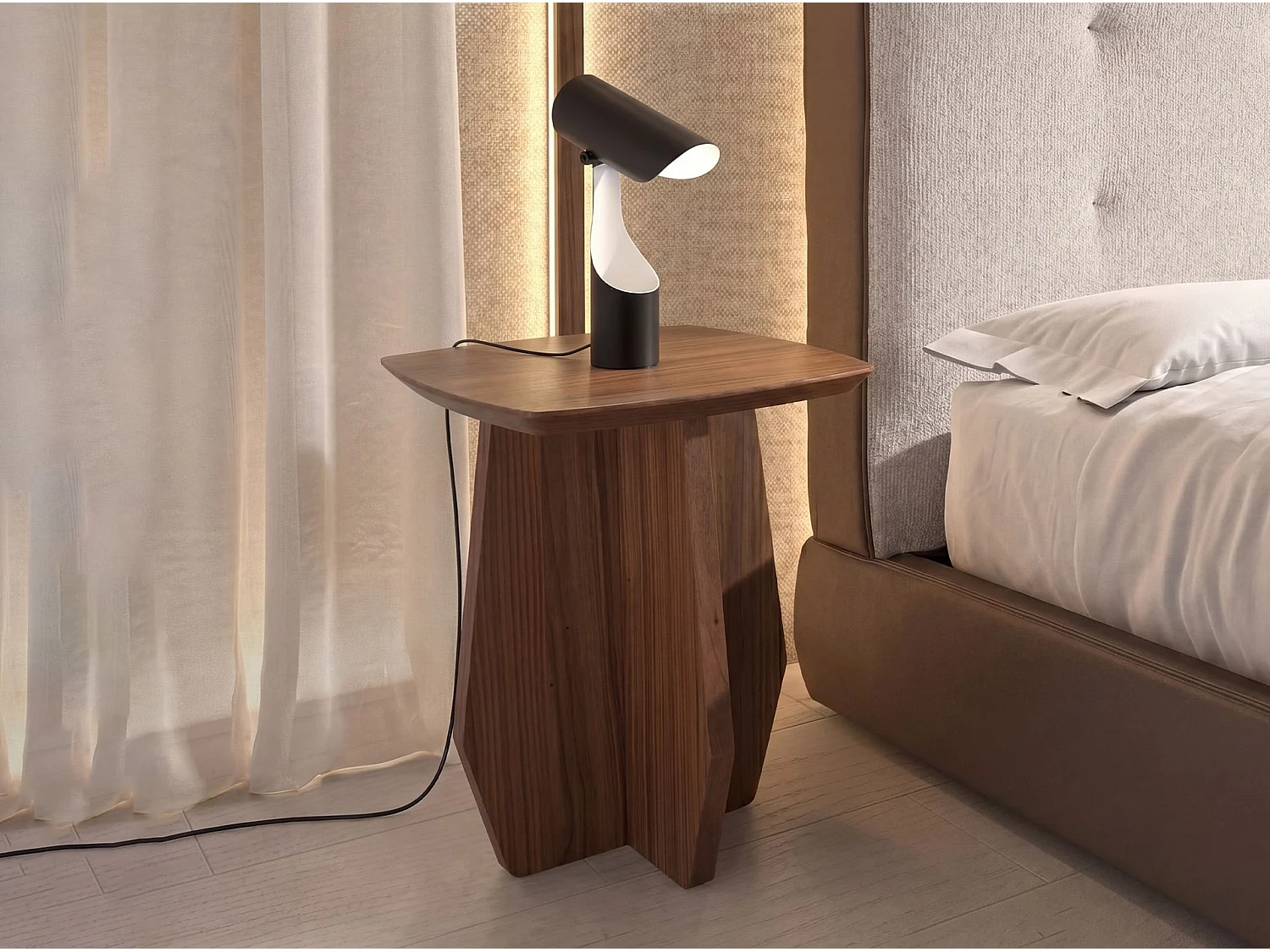 Lampe de table en acier noir et blanc 8113 ANGEL CERDA