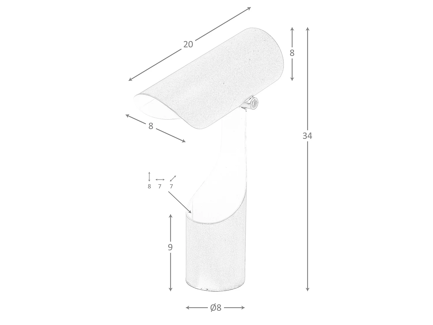 Lampe de table en acier noir et blanc 8113 ANGEL CERDA