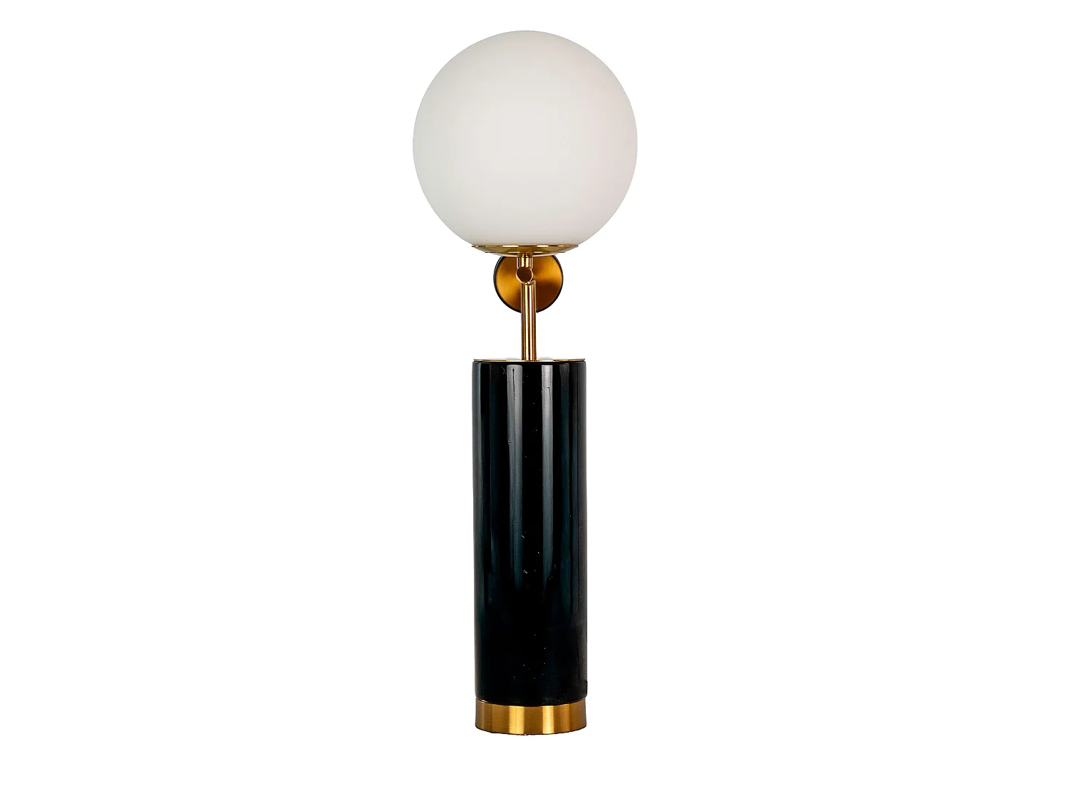 Lampe de table en verre blanc, acier poli doré et base en marbre céramique 8094 THE LUMINE