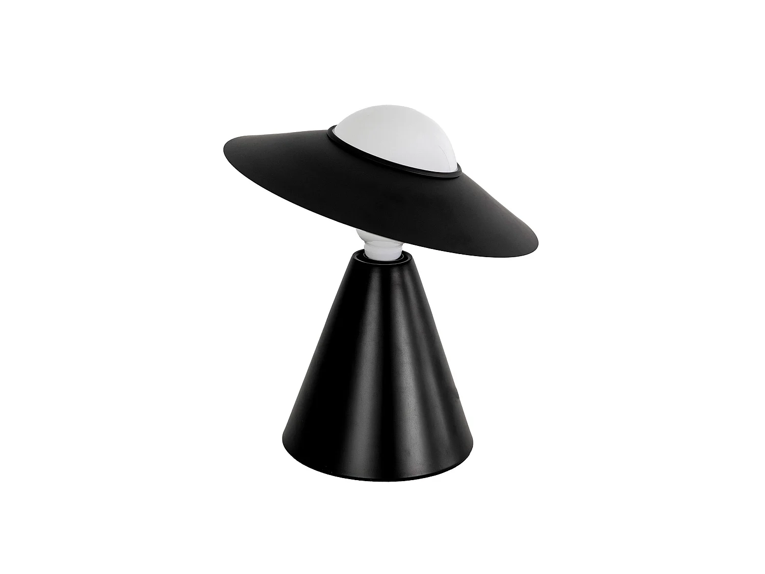 Lampe de table en verre blanc et acier noir 8089 ANGEL CERDA