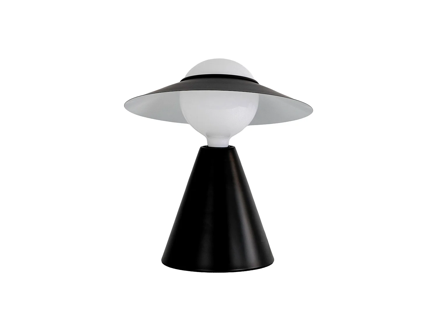 Lampe de table en verre blanc et acier noir 8089 ANGEL CERDA