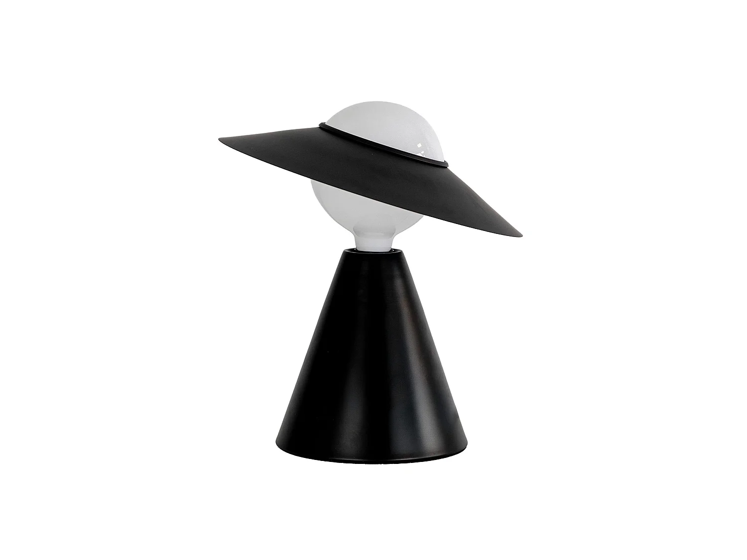 Lampe de table en verre blanc et acier noir 8089 ANGEL CERDA