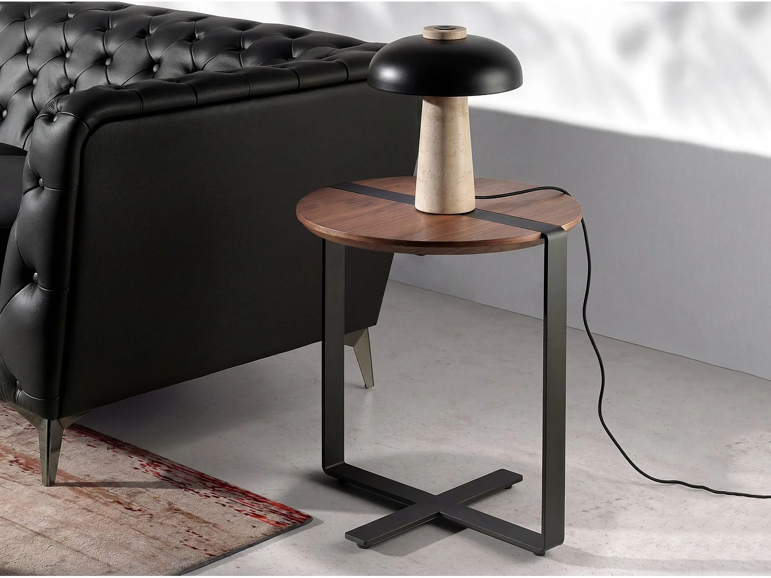 Lampe de table en acier noir et marbre céramique 8088 THE LUMINE
