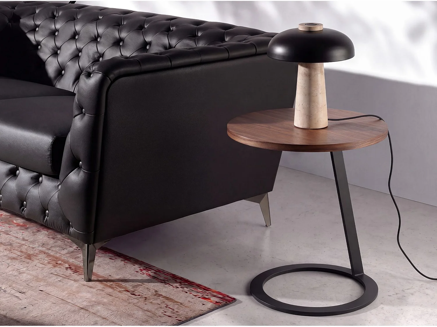 Lampe de table en acier noir et marbre céramique 8088 THE LUMINE