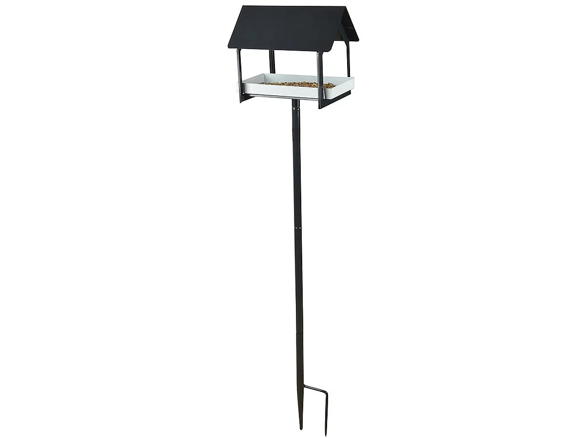 Mangeoire oiseaux acier sur pique anthracite - Esschert Design