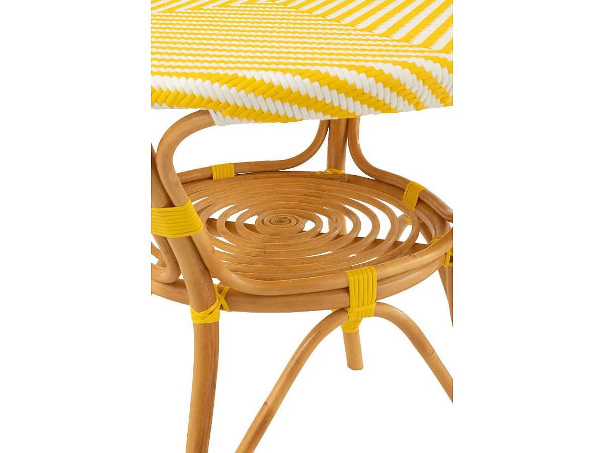 Table à Manger en Rotin "Danial" 90cm Jaune