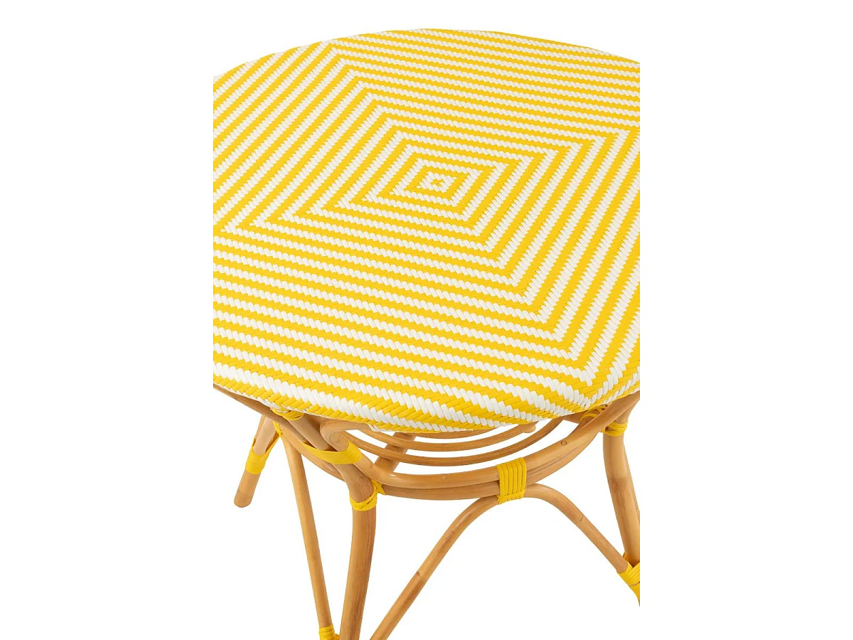 Table à Manger en Rotin "Danial" 90cm Jaune