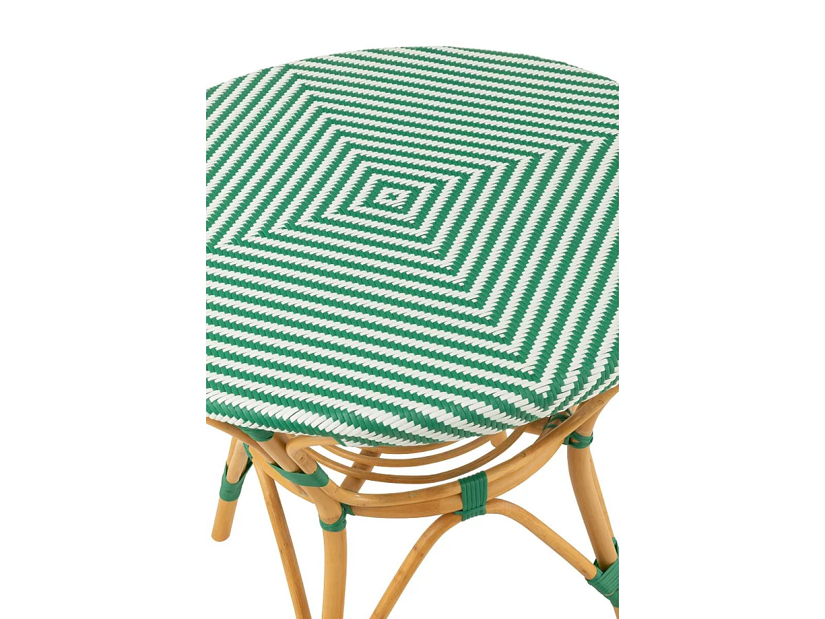 Table à Manger en Rotin "Danial" 90cm Vert Foncé
