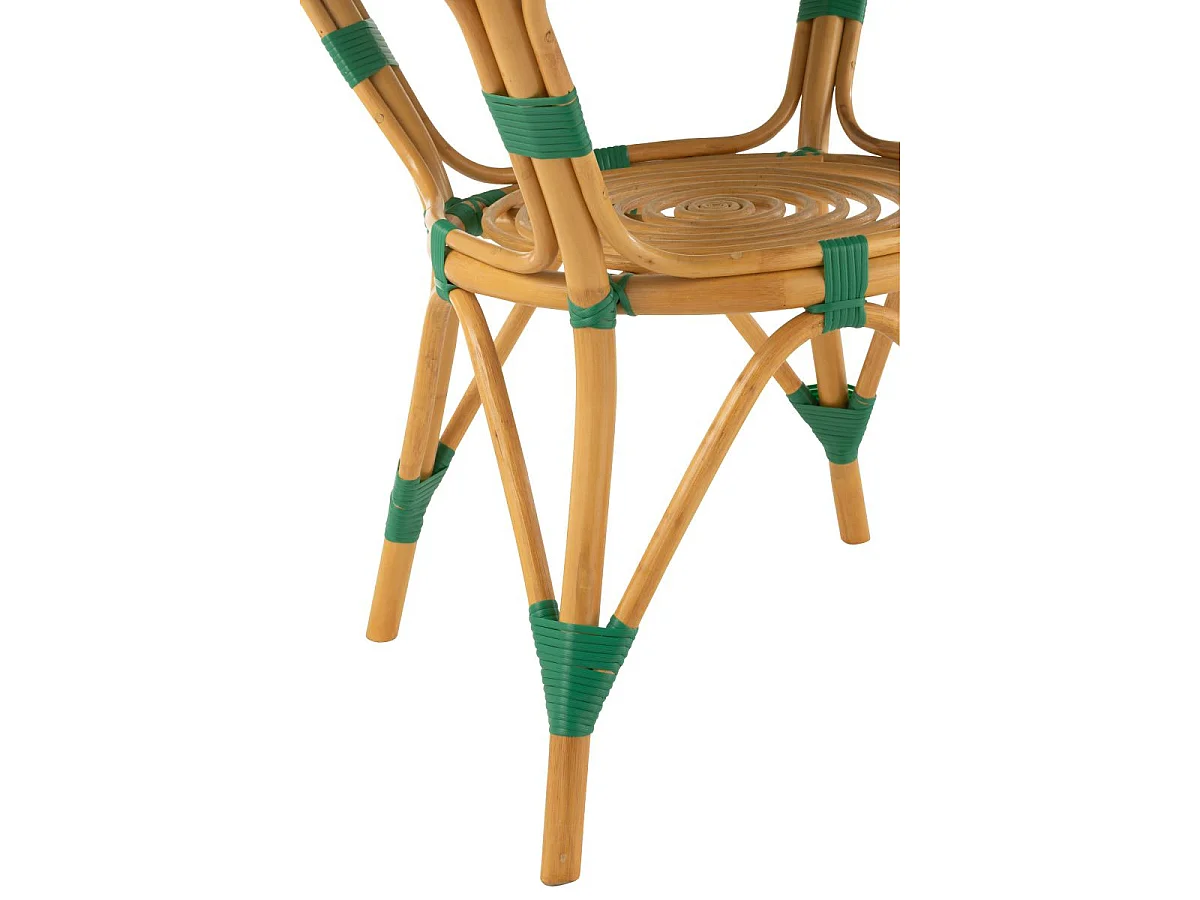 Table à Manger en Rotin "Danial" 90cm Vert Foncé