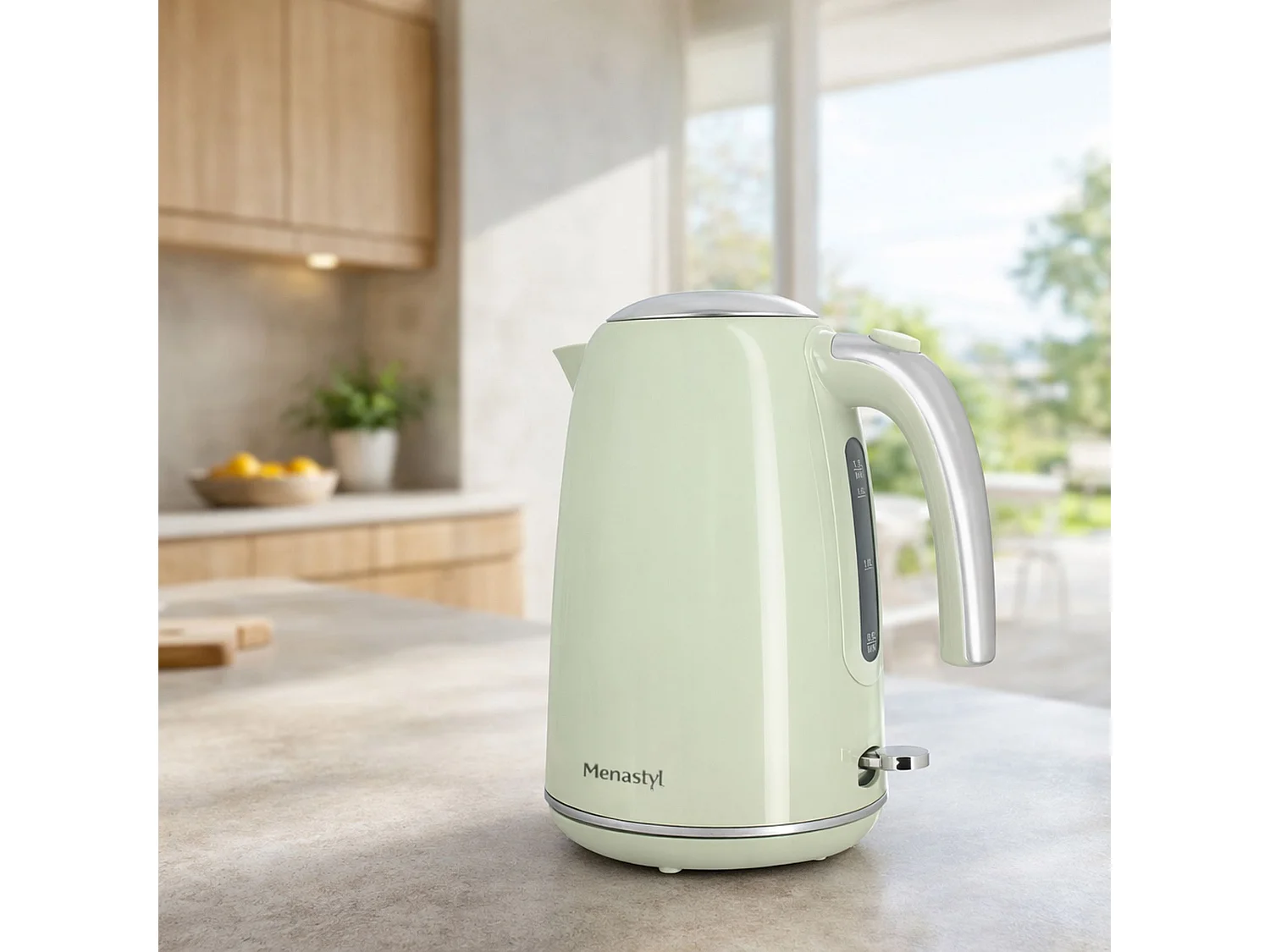 Menastyl - Bouilloire Retro 1.7l En Acier Inoxydable Celadon