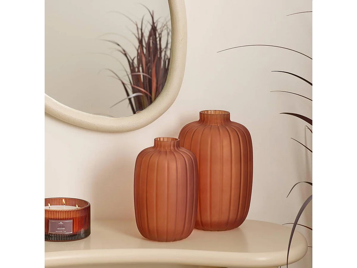 Vase en Verre Fumé "Tigy" 30cm Ambre