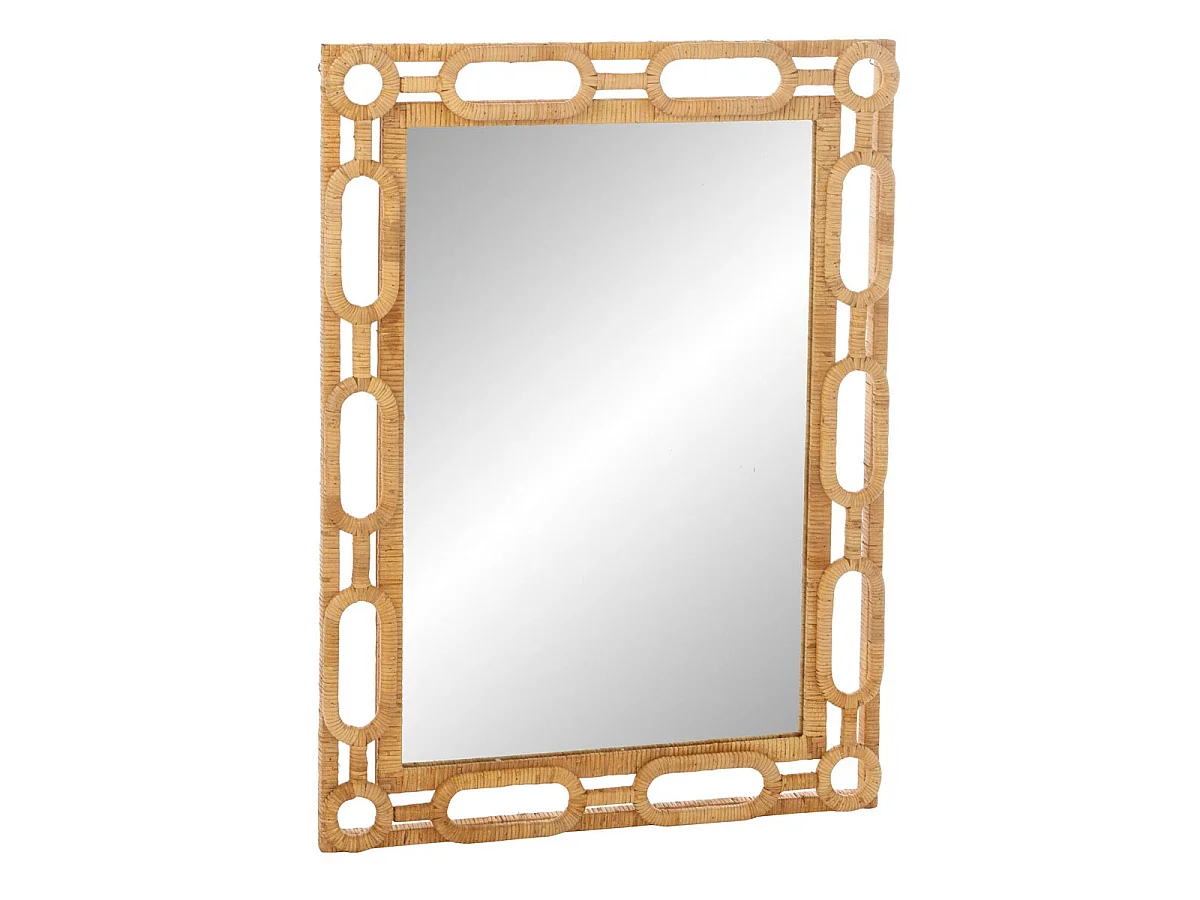 Miroir Mural en Rotin "Ring" 101cm Naturel