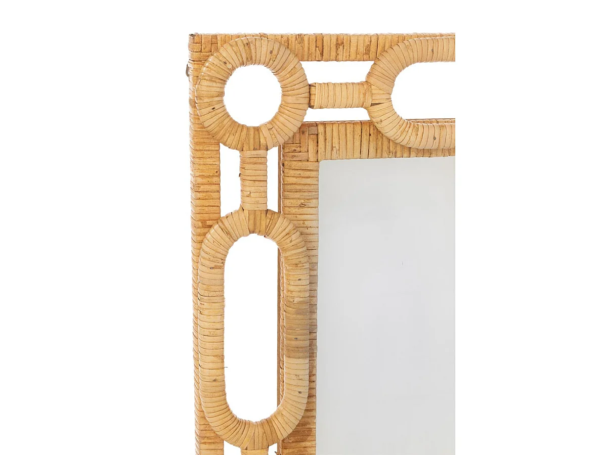 Miroir Mural en Rotin "Ring" 101cm Naturel