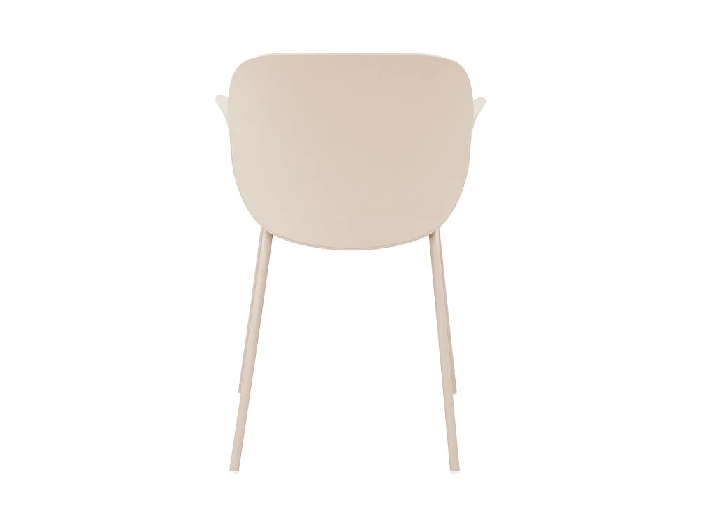 Acapulco - Lot de 4 fauteuils de table intérieur et extérieur en plastique et métal - Beige