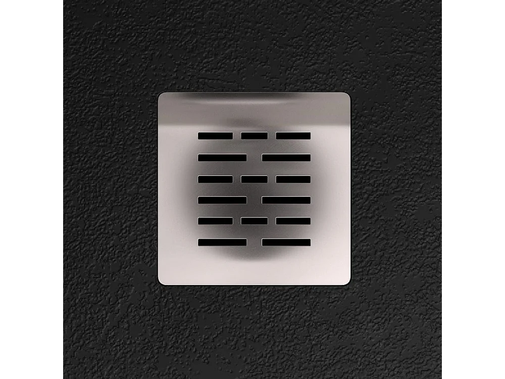 Plato de ducha resina SIERRA negro  100x120 cm rejilla acero inox.