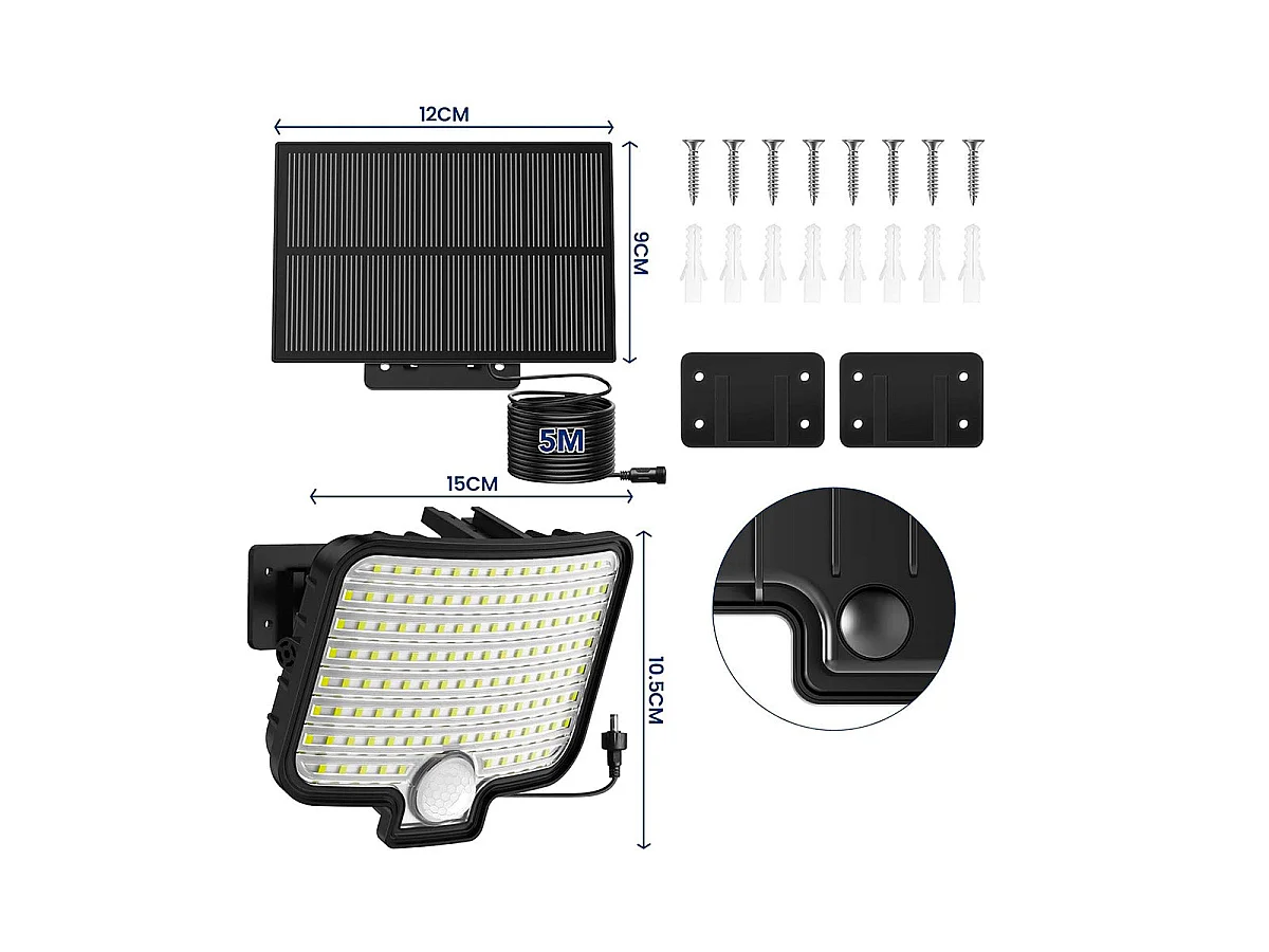 2 Projecteurs solaires sensor BRIGHTLY 550LM