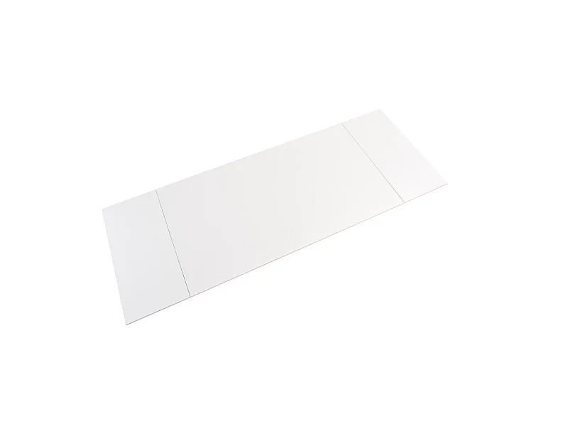 Table extensible 180 à 260 cm céramique blanc pied central X plaqué bois clair - OREGON 13