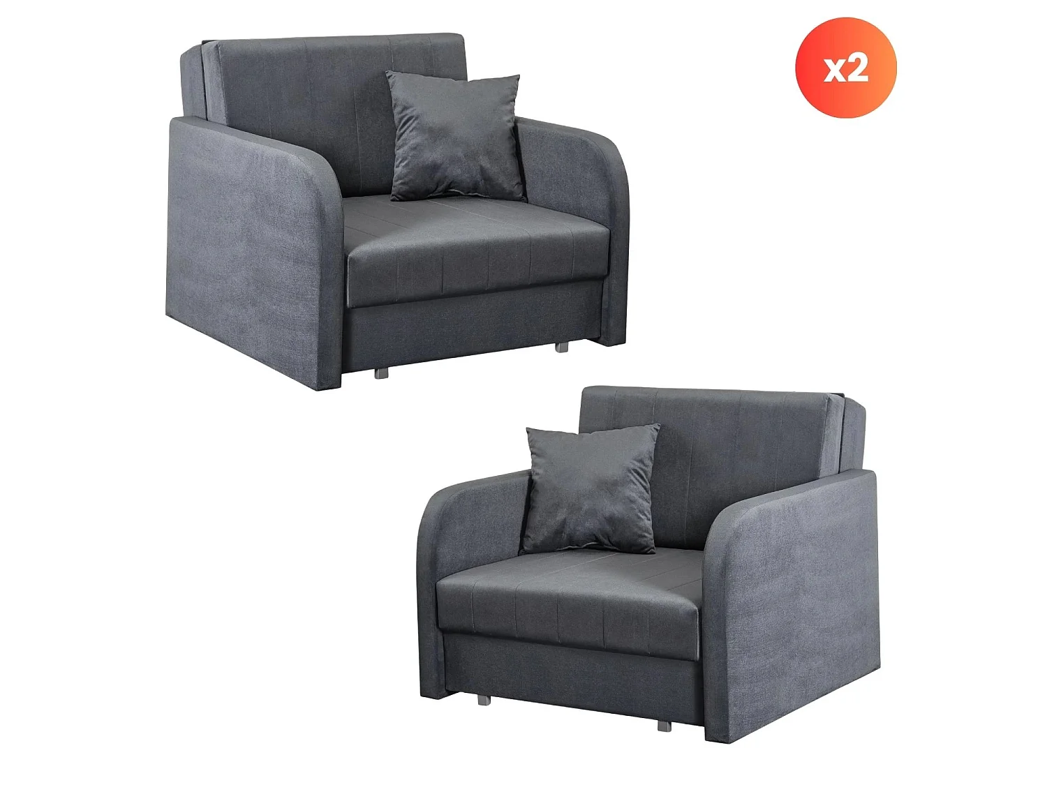 SET 2x poltrona singola VERO grey