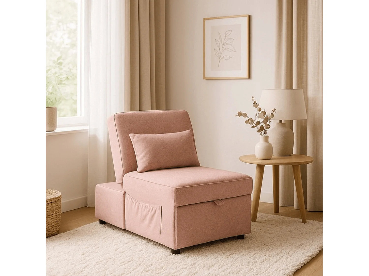Poltrona Reclinável IBERIS 67 cm Rosa