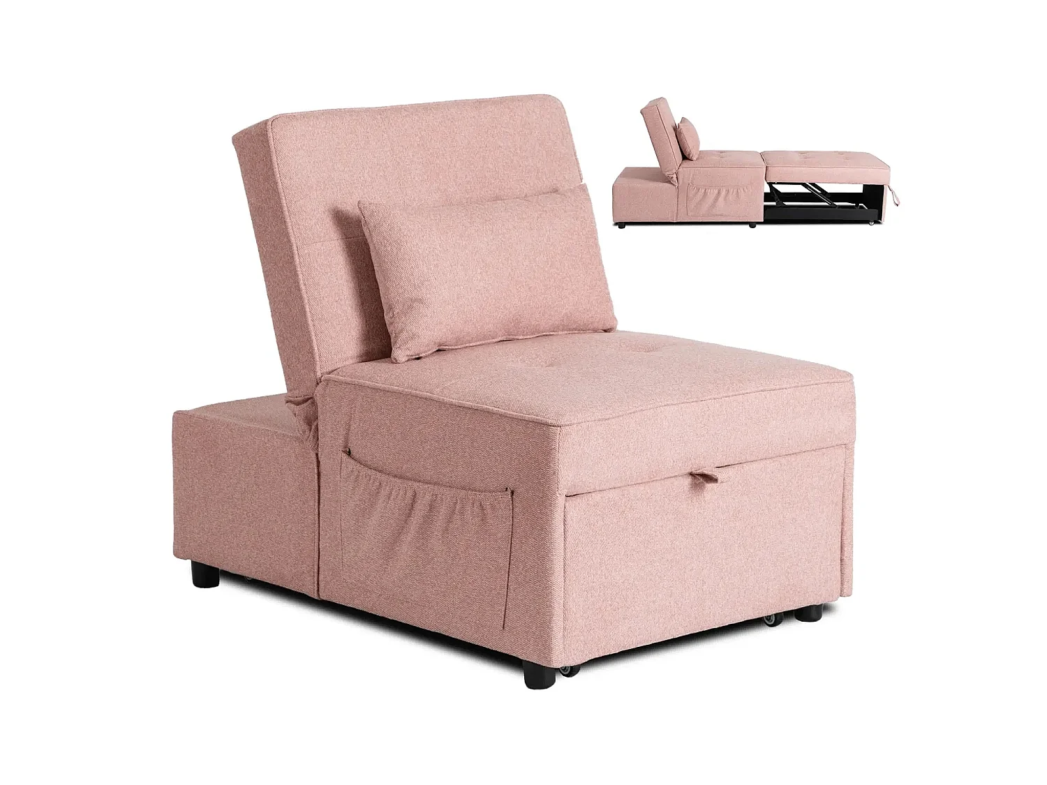 Poltrona Reclinável IBERIS 67 cm Rosa