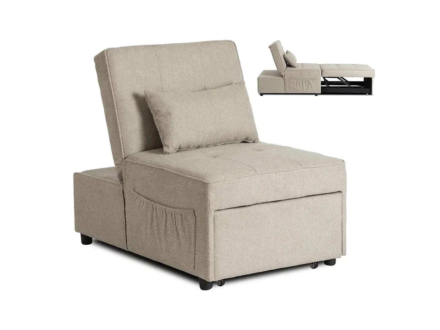IBERIS Reclining Reclining Chairer 67 cm Bege