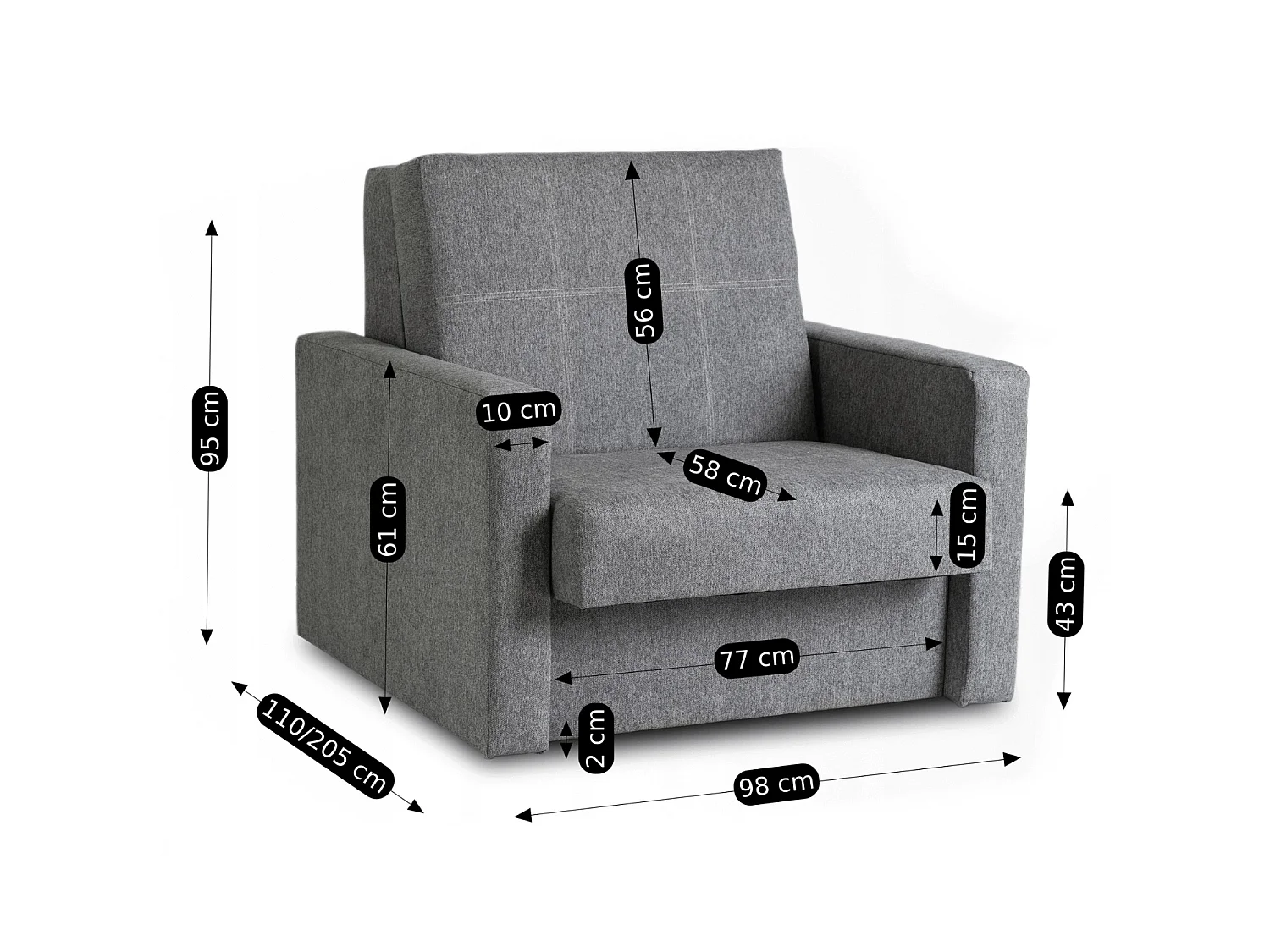 SET 2x Sedia da letto a asse singolo MILAN 1 Sza